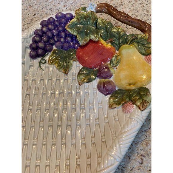 Style Eyes by Baum Bros. Cornucopia Collection Platter 10x20 Handle Fruit Servin - Picture 15 of 16